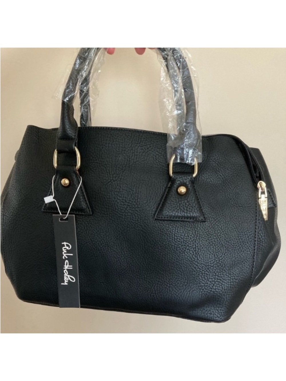 NEW Pink Haley Black Leather Shoulder Bag Purse